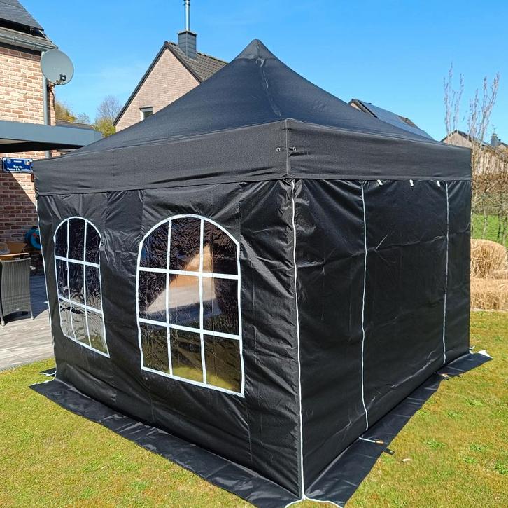 Tonnelle 3x3 professionnelle "Intent24" couleur noire, Jardin & Terrasse, Tonnelles, Neuf, Tente pagode, 2 mètres ou plus, Moins de 5 mètres