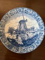 Delfts blauw bord met molen, Antiek en Kunst, Ophalen