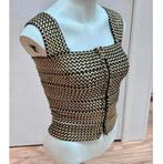 LM LULU - robe élastique haut tendance S femme, doré et noir, Sans manches, Enlèvement ou Envoi, Autres couleurs, Taille 36 (S)