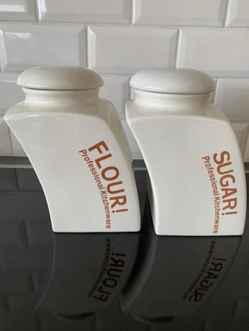 Set keramische voorraadpotten Flour & Sugar beschikbaar voor biedingen