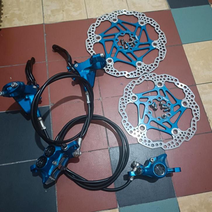 Hope tech3 rempaar met Hope-schijven, Fietsen en Brommers, Fietsonderdelen, Zo goed als nieuw, Ophalen