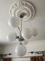 Vintage Spoetnik Opaline Glasbol Hanglamp, Ophalen of Verzenden