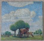 JAN VERDOODT / MERIE EN VEULEN / OLIEVERF DOEK / 60x65cm SIG, Antiek en Kunst, Kunst | Schilderijen | Modern, Ophalen of Verzenden