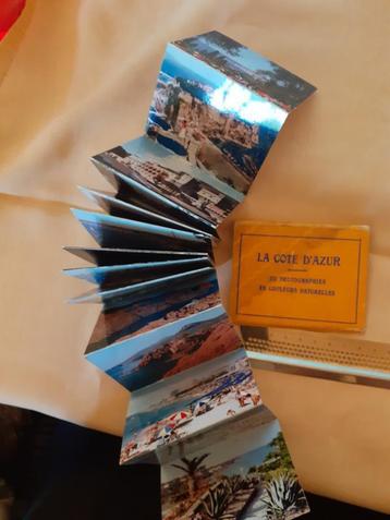 Vintage mini cartes souvenir en accordéon de la Cote d'Azur beschikbaar voor biedingen