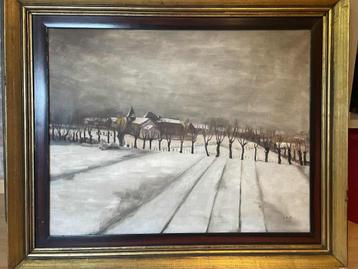 Schilderij winterlandschap A. De Moor 1937 beschikbaar voor biedingen