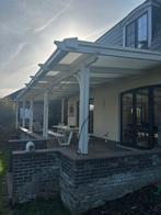 Pergola in mahonie hout in gebroken wit (9,4m x 3m), Tuin en Terras, Overkappingen, Ophalen, Gebruikt, Overige typen