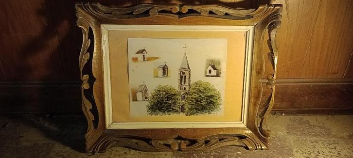 Peinture aquarelle signée "Garnier Marc", 46x36, n198, Antiquités & Art, Art | Peinture | Classique, Enlèvement