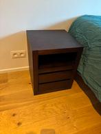 2 tables chevet Teck Massif, Moins de 55 cm, Moins de 45 cm, Enlèvement, Utilisé