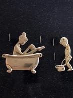 Massieve koperen set WC & badkamer markering, Ophalen of Verzenden, Zo goed als nieuw