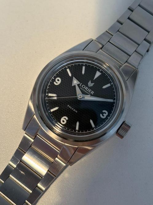 Lorier Falcon III, Handtassen en Accessoires, Horloges | Heren, Zo goed als nieuw, Polshorloge, Overige merken, Staal, Staal, Ophalen of Verzenden