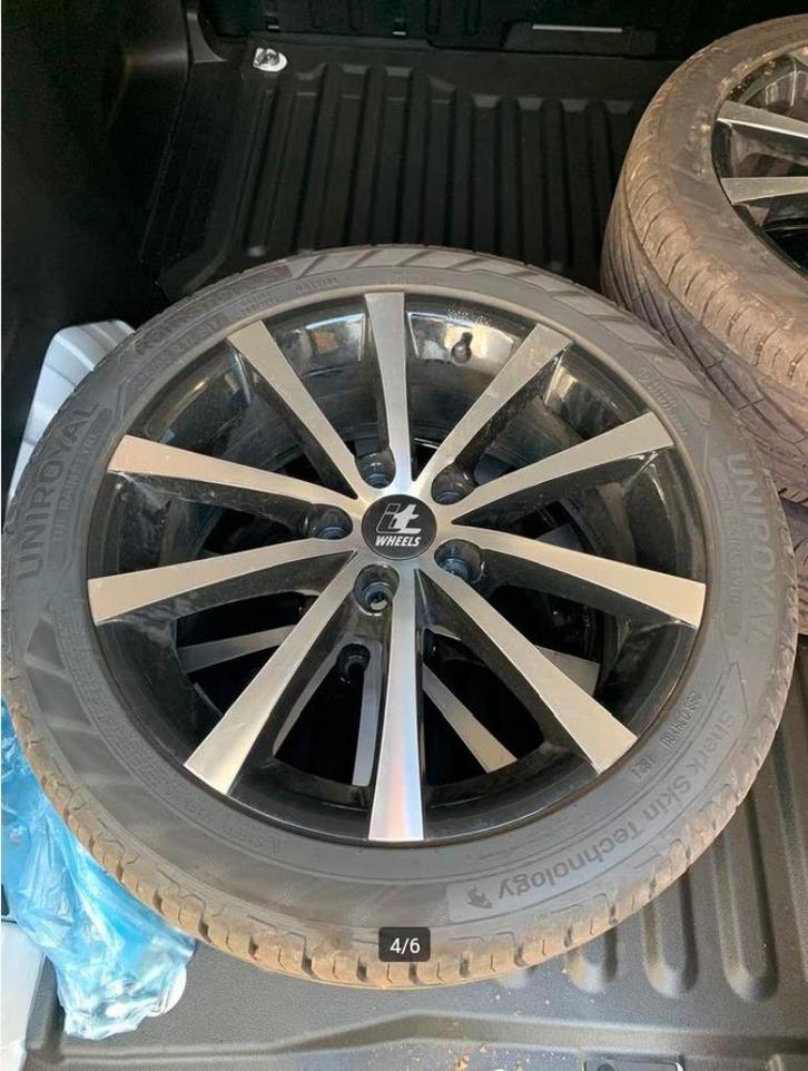 IT Wheels velgen + zomerbanden (zo goed als nieuw), Auto-onderdelen, Banden en Velgen, Velg(en), Zomerbanden, Ophalen