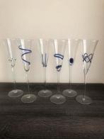 6 champagneglazen, Verzamelen, Glas en Drinkglazen, Ophalen, Zo goed als nieuw, Overige typen