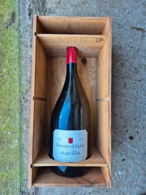 fles 3 liter,Cotes du Rhone (leeg)1994, Verzamelen, Wijnen, Gebruikt, Ophalen of Verzenden