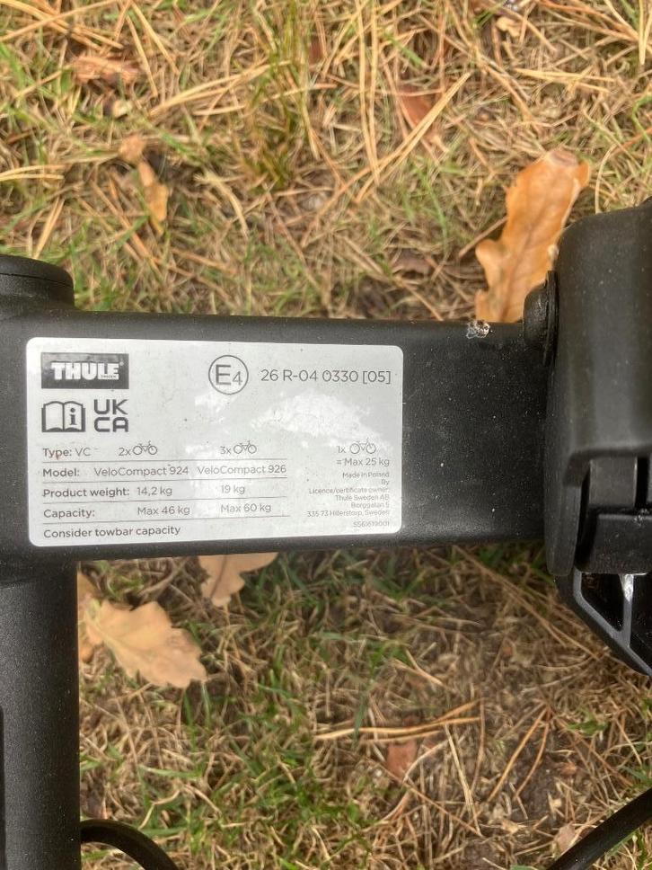 Fietsdrager Thule 3 fietsen, Auto diversen, Fietsendragers, Nieuw, Trekhaakdrager, 3 fietsen of meer, Brede banden, Ophalen