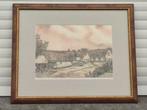 pastel fermette signe romeo dumoulin, Antiek en Kunst, Ophalen of Verzenden