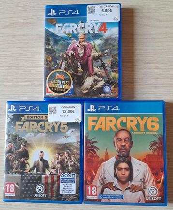 Farcry 4, 5 et 6. Jeux ps4.  beschikbaar voor biedingen