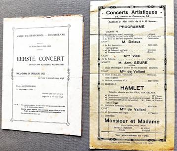 2 CONCERTPROGRAMMA"S 1919 EN 1922 beschikbaar voor biedingen