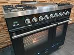 🔥Luxe Fornuis Boretti 90 cm hoogglans zwart 2 ovens frytop, Elektronische apparatuur, Fornuizen, 60 cm of meer, 5 kookzones of meer