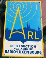 Ancienne tôle publicitaire Radio Luxembourg, Collections, Enlèvement, Panneau publicitaire