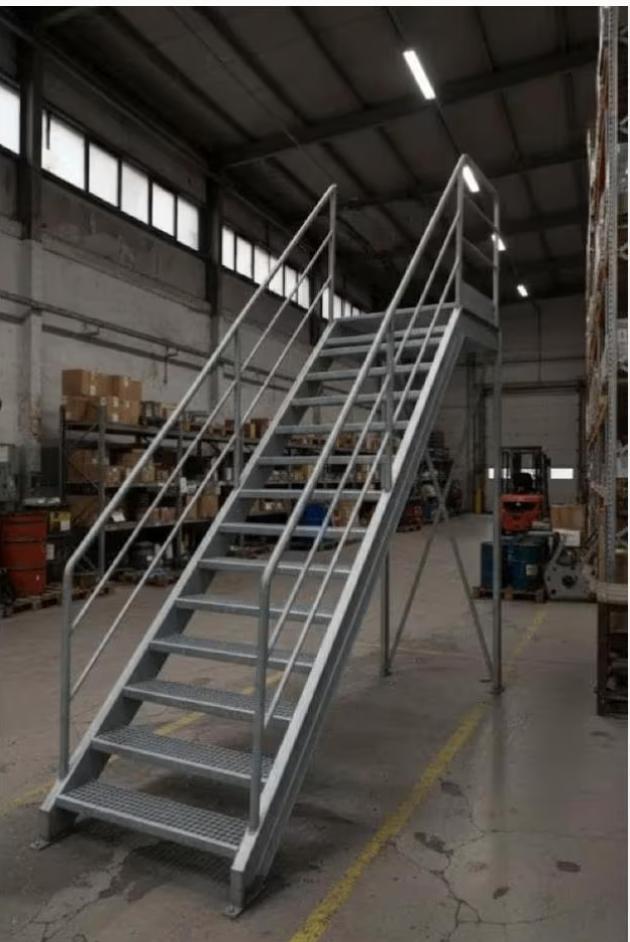 gegalvaniseerde zware stalen trap, Doe-het-zelf en Bouw, Ladders en Trappen, Gebruikt, Trap, Ophalen