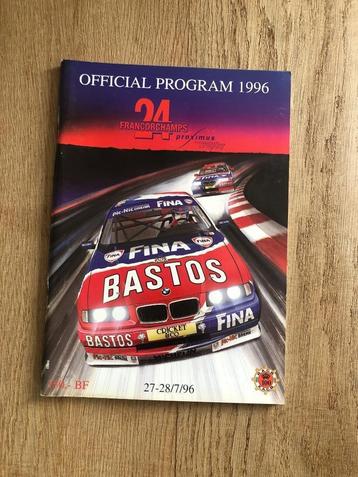 programme 24 heures Spa Francorchamps 1996 BMW Bastos Fina, Enlèvement ou Envoi, Voitures