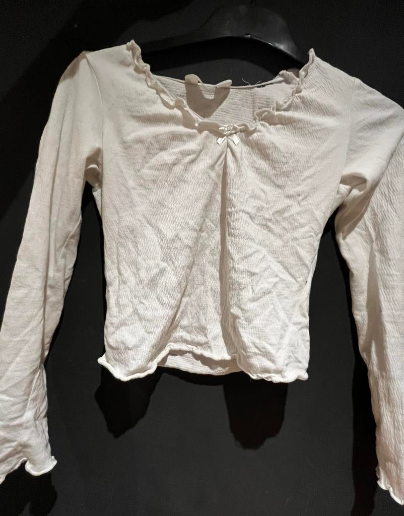 wit easthetic topje met lange mouwen, Ophalen of Verzenden, Gebruikt, Jongen of Meisje, Shirt of Longsleeve