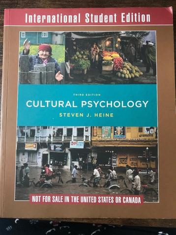 Cultural Psychology Steven J. Heine 3rd edition