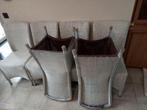 6 zitstoelen voor eetkamer, Huis en Inrichting, Stoelen, Ophalen, Riet of Rotan, Gebruikt, Wit