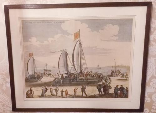 facsimile gravure De zeylwagen van Simon Stevin - Blaeu, Antiek en Kunst, Kunst | Etsen en Gravures, Ophalen of Verzenden
