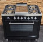 🔥Luxe Fornuis Boretti 90cm hoogglans zwart rvs 1 oven, 60 cm of meer, Ophalen of Verzenden, Zo goed als nieuw, Energieklasse A of zuiniger