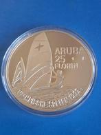 1992 Aruba 25 florins zilver Proof, Beatrix OS Barcelona, Postzegels en Munten, Verzenden, Midden-Amerika, Losse munt, Zilver