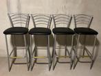 4 barstoelen, Ophalen, Kunststof, Met voetsteun, 60 tot 90 cm