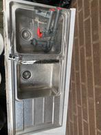 Dubbele spoelbak met kraan + FRANKE - 1 jaar oud, Ophalen, 100 tot 150 cm, Zo goed als nieuw, Minder dan 100 cm