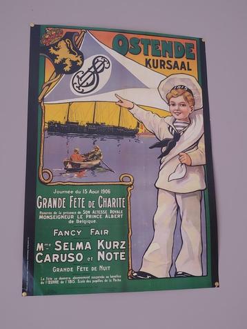 Poster Vintage Oostende Groot Feest 1906 beschikbaar voor biedingen