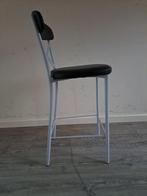 2 hoge barstoelen of keukenstoelen - bedekking in kunstleder, Huis en Inrichting, Ophalen, Twee, Zwart, Zo goed als nieuw