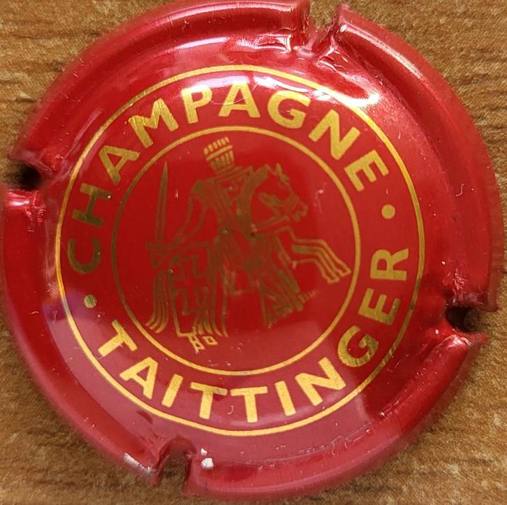 Champagnecapsule TAITTINGER bordeaux & donker goud nr.85a, Verzamelen, Wijnen, Nieuw, Champagne, Frankrijk, Ophalen of Verzenden