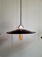 Trio industriële hangers in zwart geëmailleerd plaatstaal, Ophalen of Verzenden