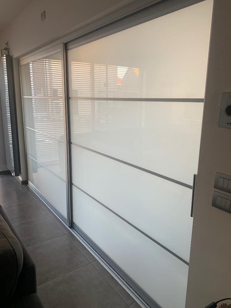 2 delige schuifdeur, Ophalen, Gebruikt, 225 cm of meer, Aluminium