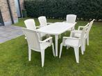 Tuintafel met stoelen (Hartman Aquarius), Ophalen, Zo goed als nieuw, Rechthoekig, Plastic