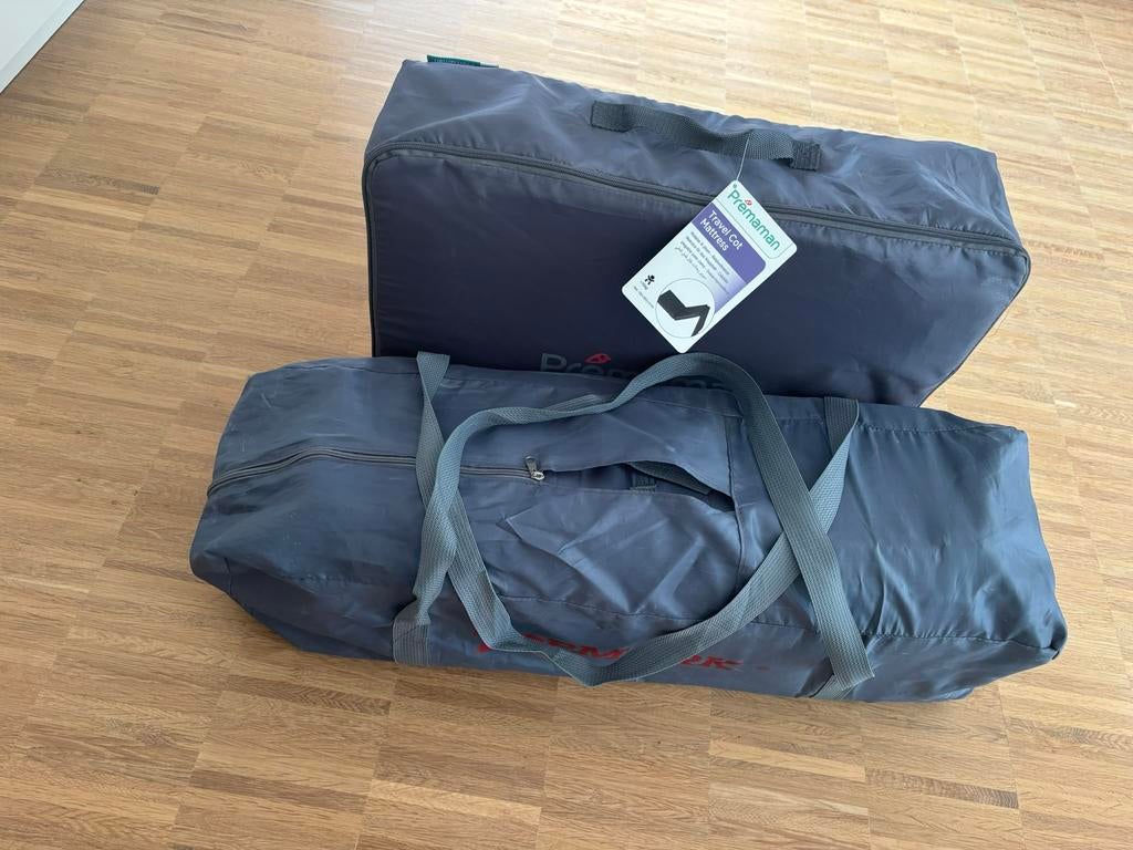 Antraciet reisbedje en extra matrasje, Ophalen, Zo goed als nieuw, Matras