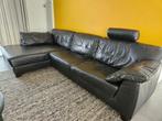 lederen hoekzetel zwart, Ophalen, 250 tot 300 cm, Gebruikt, Modern leder