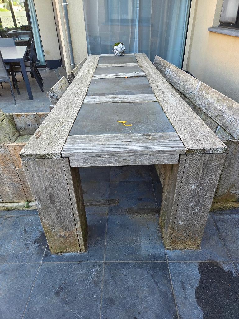 Steigerhouten tuinset, Jardin & Terrasse, Ensembles de jardin, Bois d'échafaudage, Salons de jardin, Chaise, 8 places