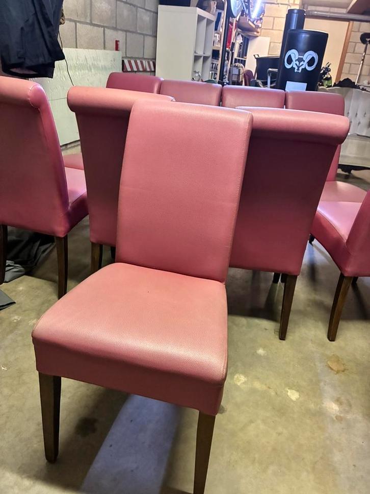 Tien stoelen, Huis en Inrichting, Stoelen, Gebruikt, Vijf, Zes of meer stoelen, Rood, Ophalen