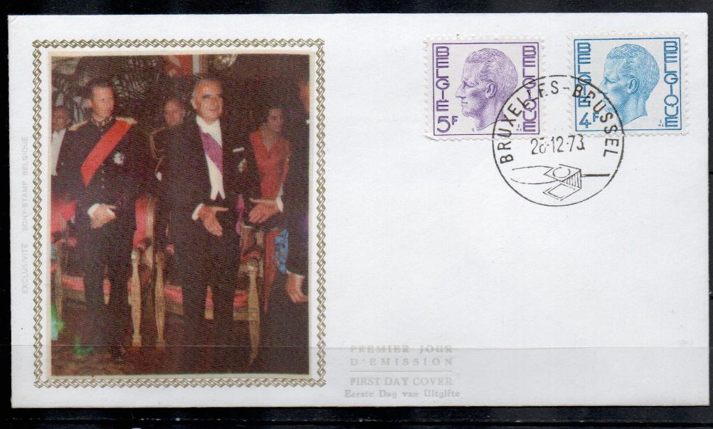 Année 1972 : FDC 1643-1645 Soie - S. M. le Roi Baudouin, Ophalen