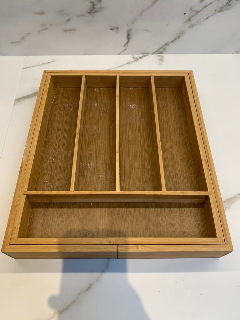 Bestekbak bamboe, Huis en Inrichting, Ophalen, Zo goed als nieuw