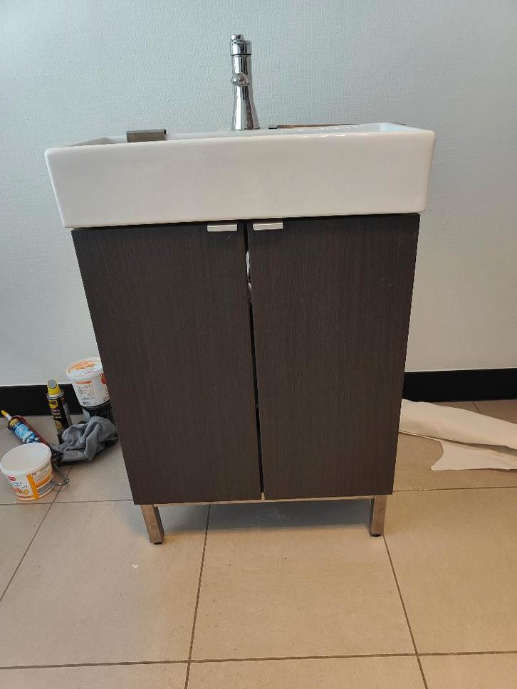 Lavabo pour les pieds, Bricolage & Construction, Sanitaire, Comme neuf, Lavabo, Chrome, Pierre, Enlèvement