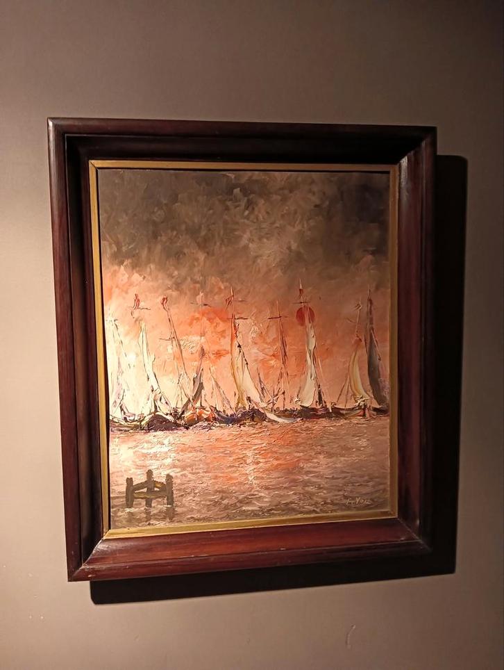 Zeilboten, Antiek en Kunst, Kunst | Schilderijen | Klassiek, Ophalen