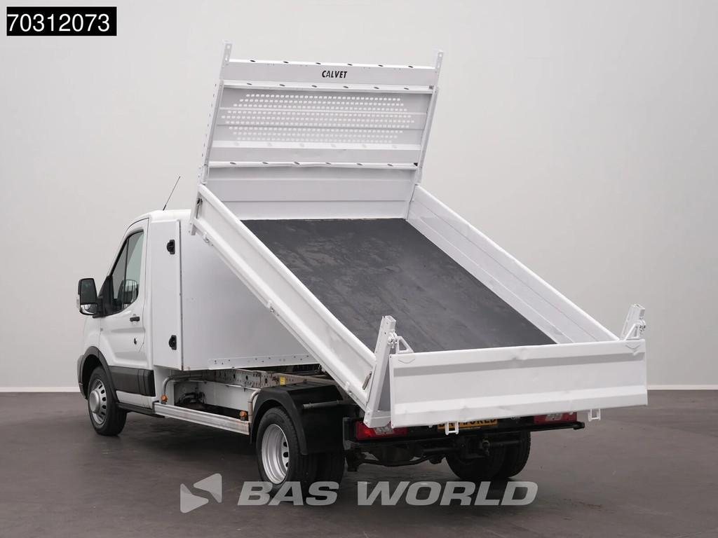 Ford Transit 170pk Kipper met Kist Dubbellucht 3,5t Trekhaak, Auto's, Stof, Euro 6, 4 cilinders, Wit