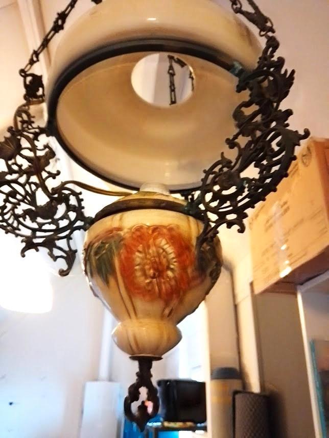 hanglamp. olie, Antiek en Kunst, Antiek | Glaswerk en Kristal, Ophalen