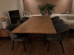 Smeedijzer tafel met eiken blad, Chêne, Landelijk, Enlèvement, Utilisé